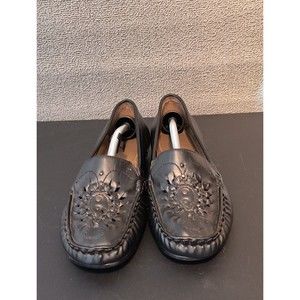 Pierre Dumas Comfort Shoes Women's 9 Black Faux Leather Loafers 2067